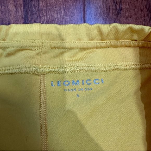 Leomicci Yellow Running Tights Compression Shorts Luxury Activewear Size Small - Picture 4 of 6